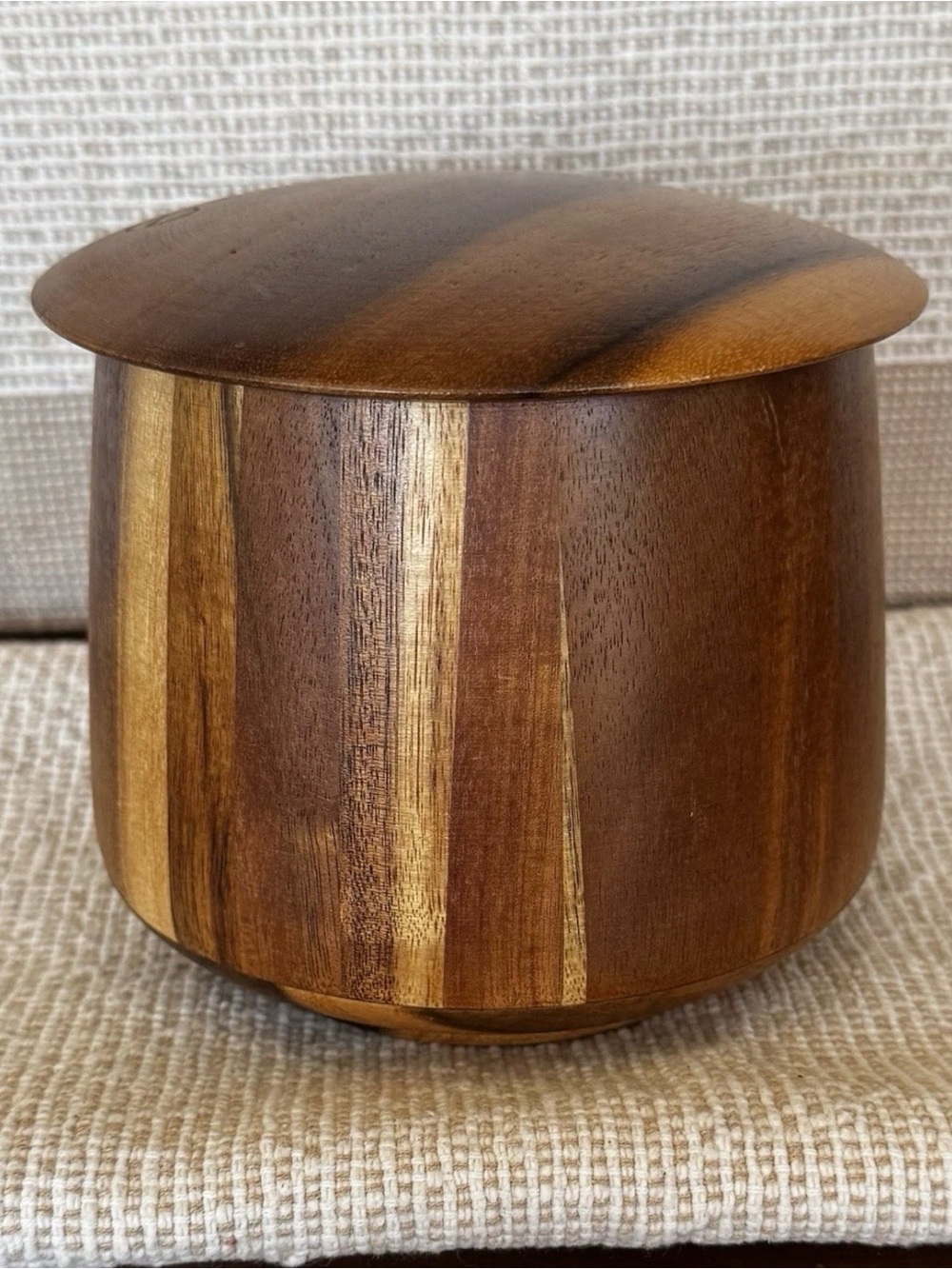 Wooden Coffee Storage Jar Container With Lid 5” Acacia Airtight Canister Wood